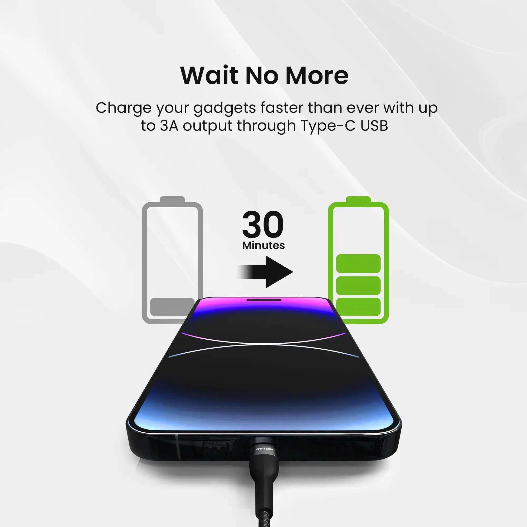 FANTECH Kabel Charger Iphone USB to Lighting Fast Charging 2.4A-KLB1201 - Fantech Indonesia